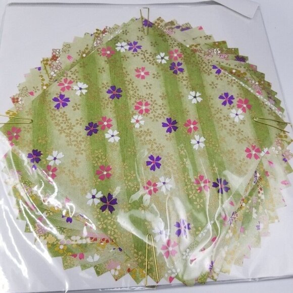 Hanko Designs Pearl Metallic Paper Quilting Green Washi Japanese Yuzen Lot 3 - Picture 3 of 8